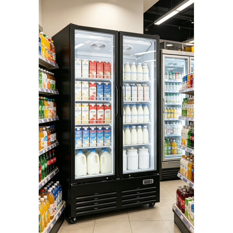 VITLIFE 26.5 Cu.Ft. Commercial Merchandiser Refrigerator, 2 Glass Door Display Refrigerator with Adjustable Shelves and LED Light, Auto Defrost, ETL Listed