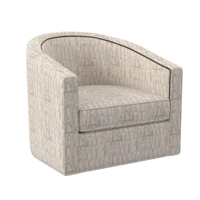 Fauteuil demi-tonneau de 34 po Ambre, Lin Libby, Laiton poli - petite