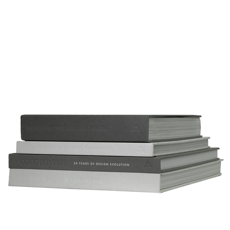 Decorative Books - Fog Coffee Table Stack - 4 Grey Books