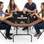 Table de poker pour 8 joueurs - Conception pliable avec pieds pliables, porte-gobelet en plastique | Surface portative de qualité casino pour Texas Holdem, Blackjack et jeux de cartes