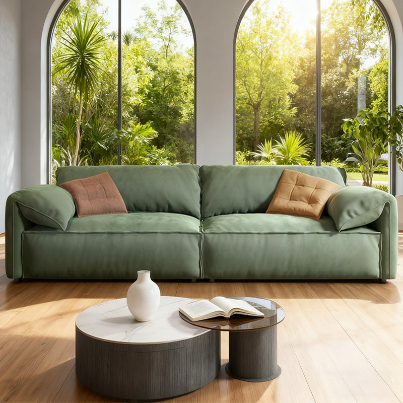 Canapé modulaire en polyester vert