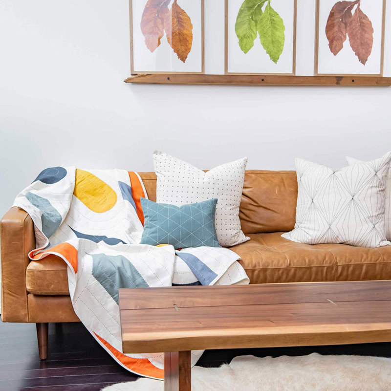 Graph Rectangular Pillow Cover & Insert, Rust