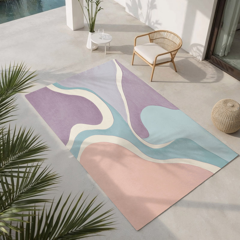 Skybound Ripple Indoor And Outdoor Area Rug, Rectangle 1'6" x 2'6"