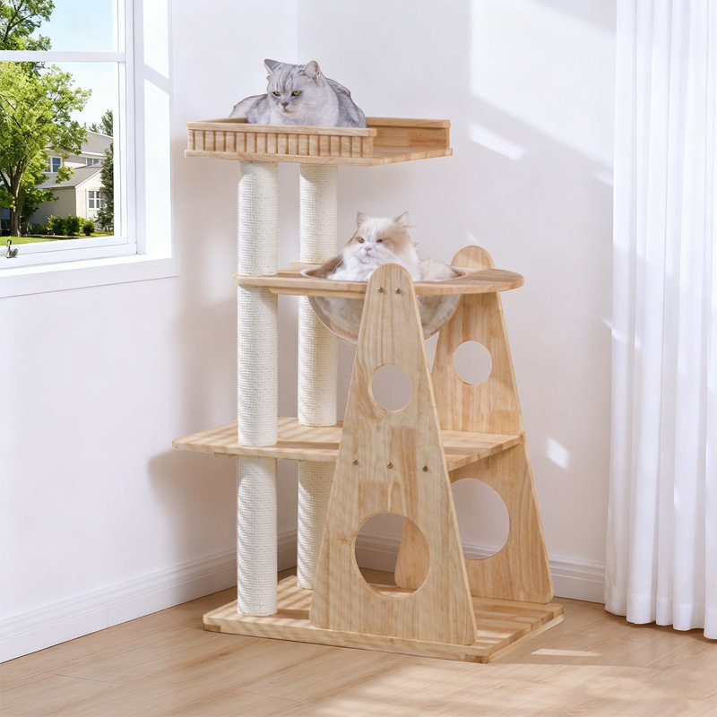 Simple Style Solid Wood Cat Tree