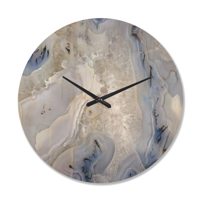 Agate Stone Background - Abstract Wooden Wall Clock, Oversized