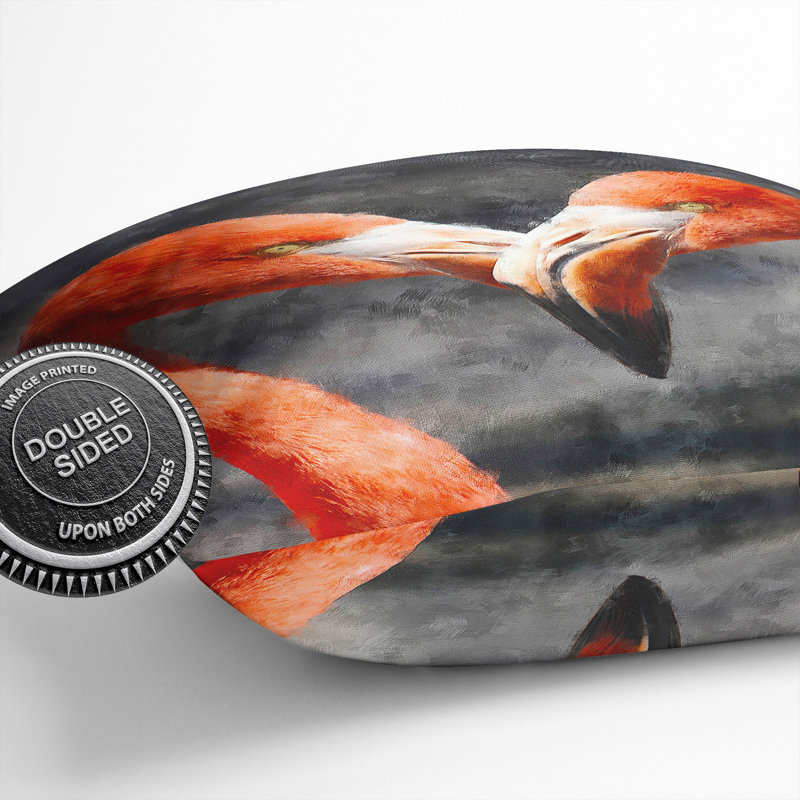 Pink Flamingo Vol.3 Painting Square Throw Cushion, 40cm H x 40cm W x 15cm D