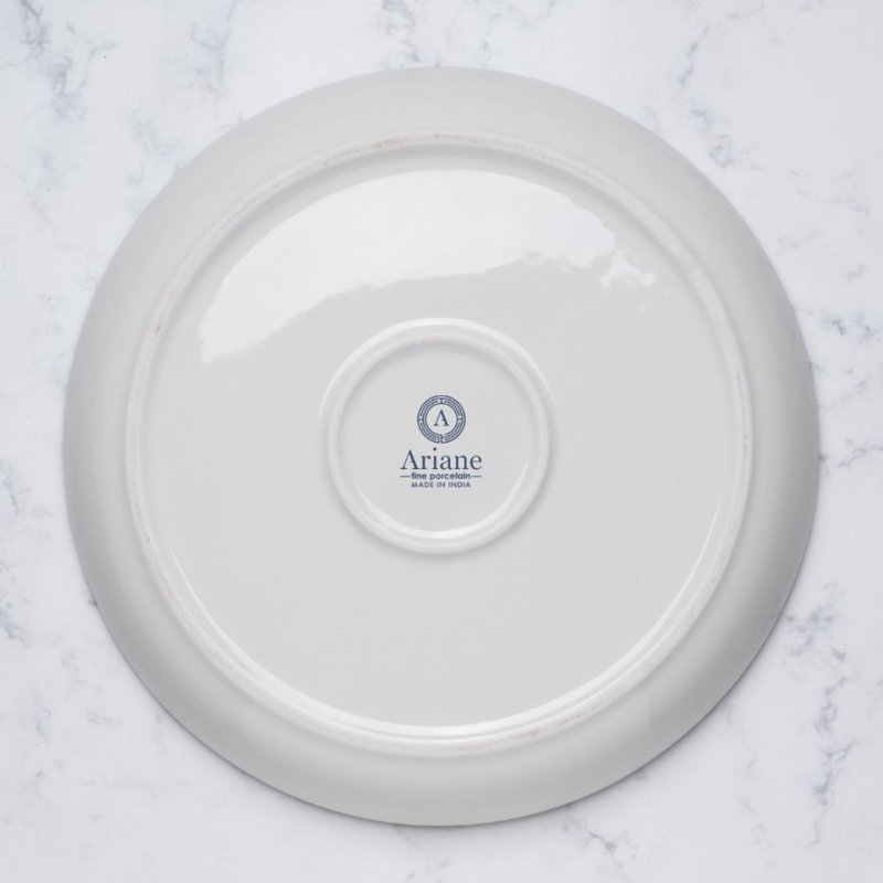 Assiette plate en porcelaine titane, 9x9x1.1"