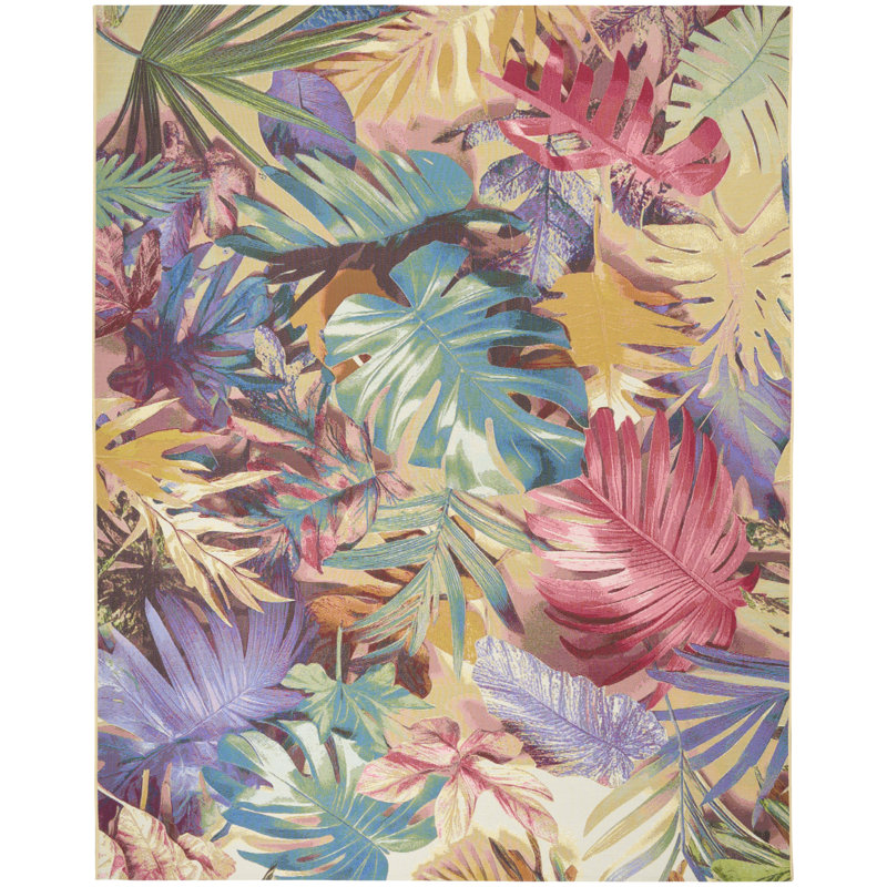 Nourison Color Splash 9'10" x 13'2" Multicolor Tropical Rug, Rectangle 9'10" x 13'2"
