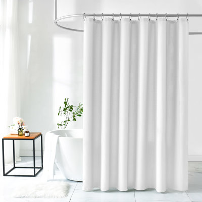 Sulmy Solid Colour Shower Curtain with 12 Stainless Steel Hooks Included