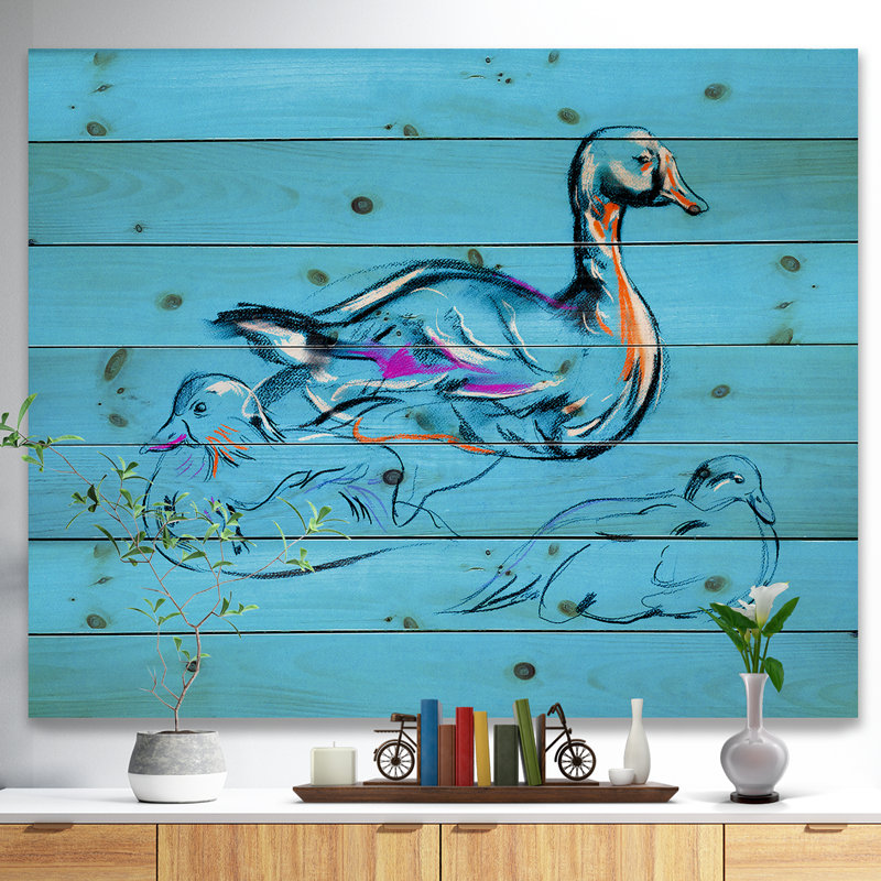 Canard - peinture sur, H 8 po x l 12 po x P 1 po