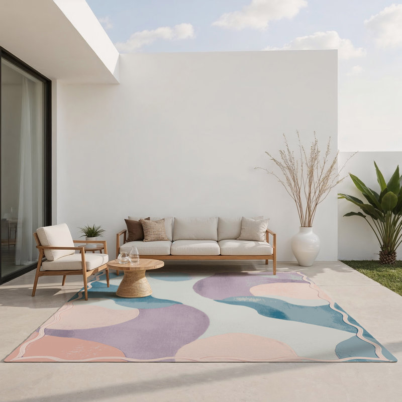 Tapis d'intérieur et d'extérieur Serenity Bloom, Rectangle 1 pi 6 po x 2 pi 6 po
