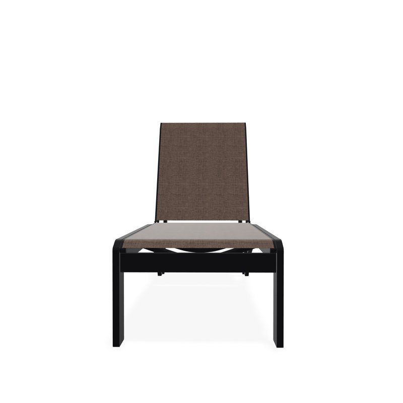 Chaise longue sans accoudoirs empilable en polymère Dune, Noir, Moka Sunbrella®