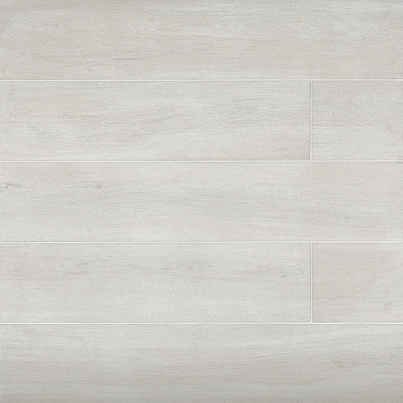 Arrowhead 10" x 60" Porcelain Wood look Wall & Floor Tile, White