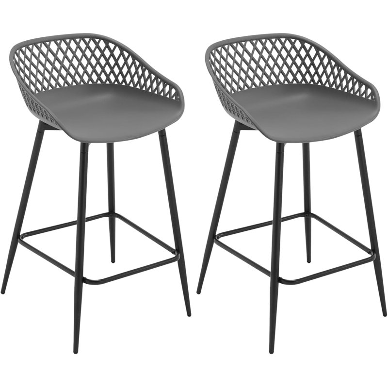 Rossmoyne Counter Stool with Metal Frame, Grey/Black