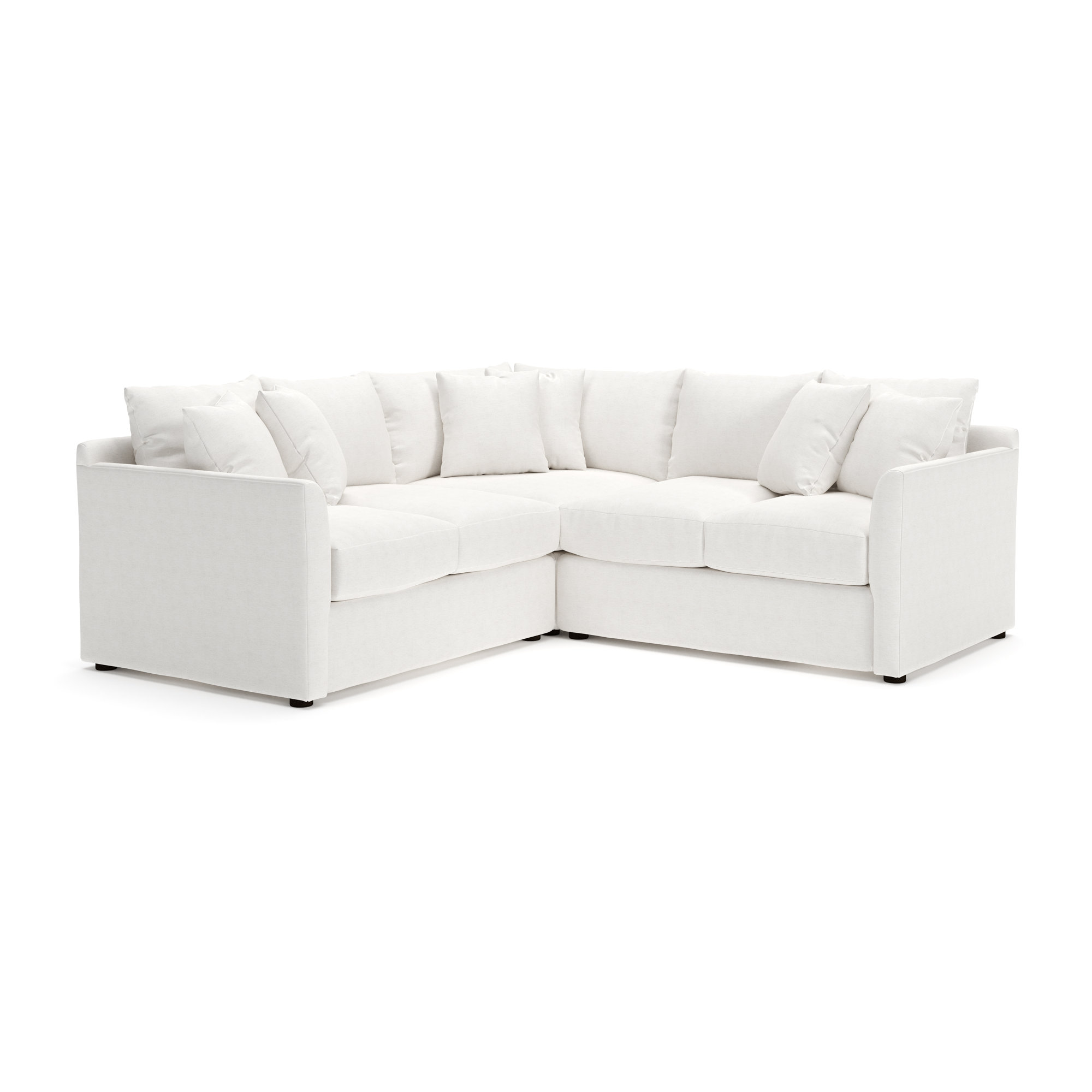 Cecelia Upholstered L-Sectional, Left Hand Facing, Nomad Snow Crypton® Chenille
