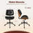 Ergonomic Pu Office Desk Chair, Adjustable Swivel Computer Chair With Padded Seat & Back, Home Office Chair For Study, Dorm & Vanity Spaces-404734110