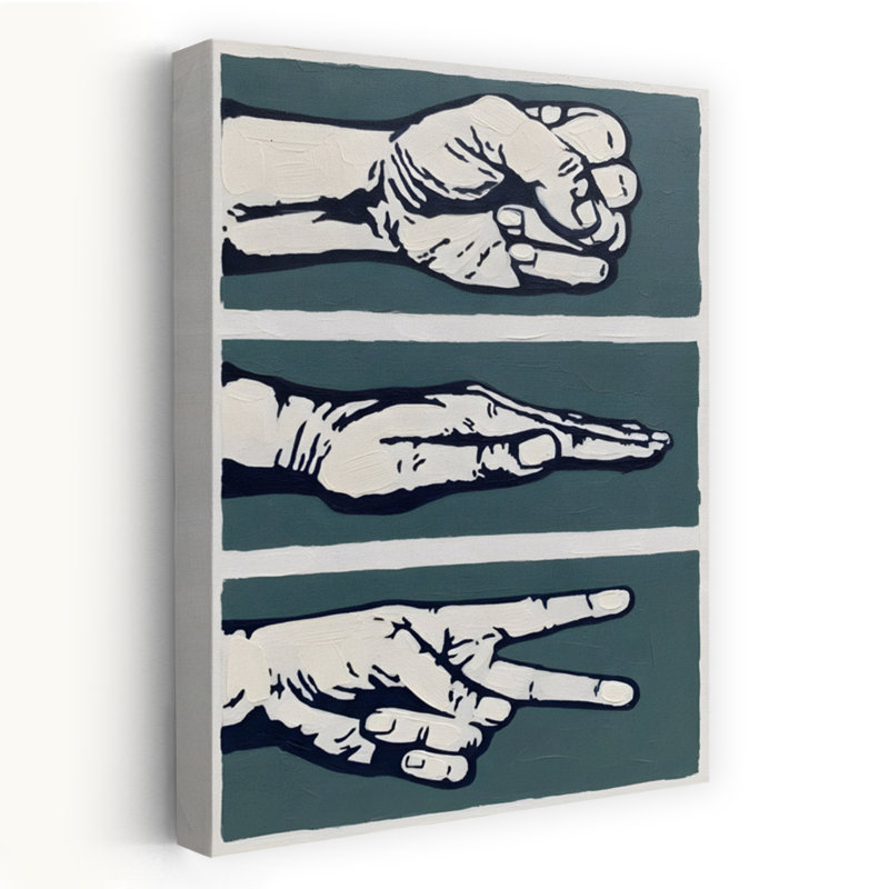 «Rock Scissors Game Classic Abstract Contemporary Landscape Nature», reproduction d'art mural, H 48 po x l 32 po
