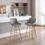 Ensemble de 2 tabourets de bar, avec tabouret de comptoir en tissu chromé et repose-pieds-677452056