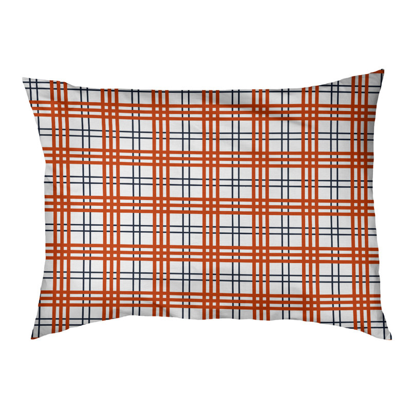 Lit pour chat Chicago Designer, Grand L 52 po x l 42 po, Orange / blanc / bleu, Utilisation intérieure seulement