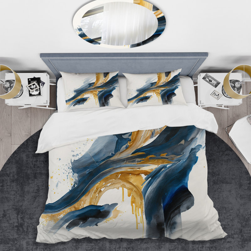 Stylish Spiral Abstract VI - Ensemble de housse de couette en spirale moderne - Microfibre de polyester