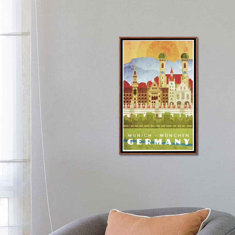 Allemagne-Munich par Missy Ames-impression d’art graphique, H 26 po x l 18 po x 1,5 po, Pas de tapis
