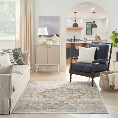 Tapis gris / multicolore lavable à la machine Laivai Astra