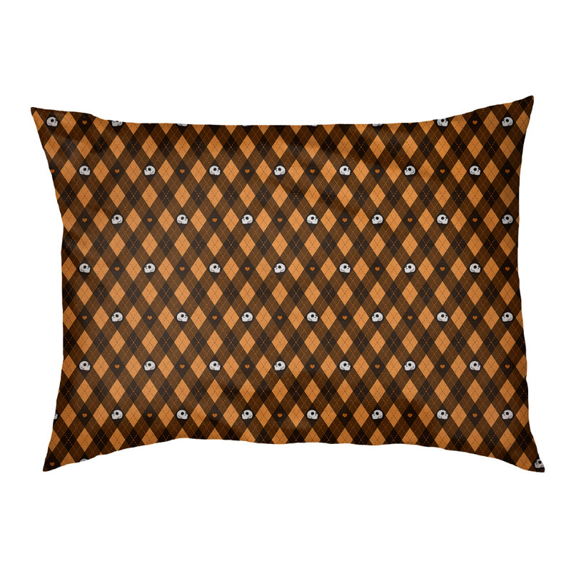 Geometric Pet Bed, Large 40" L x 50" W, Orange & Black