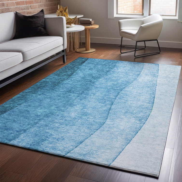 Premium Machine Washable Cerrito Teal Rug