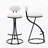 Round Print Bar Stools Set of 2 Metal Upholstered Chairs for Kitchen Island & Dining Rooms Counter Stools ( White Print)-1651942016