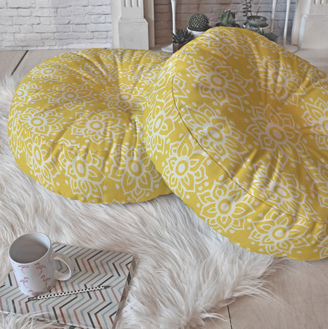 Lotus Floor Pillow, 23" H x 23" W x 6" D