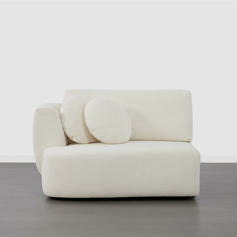 Aneika Left Arm Chair, Cream Polyester