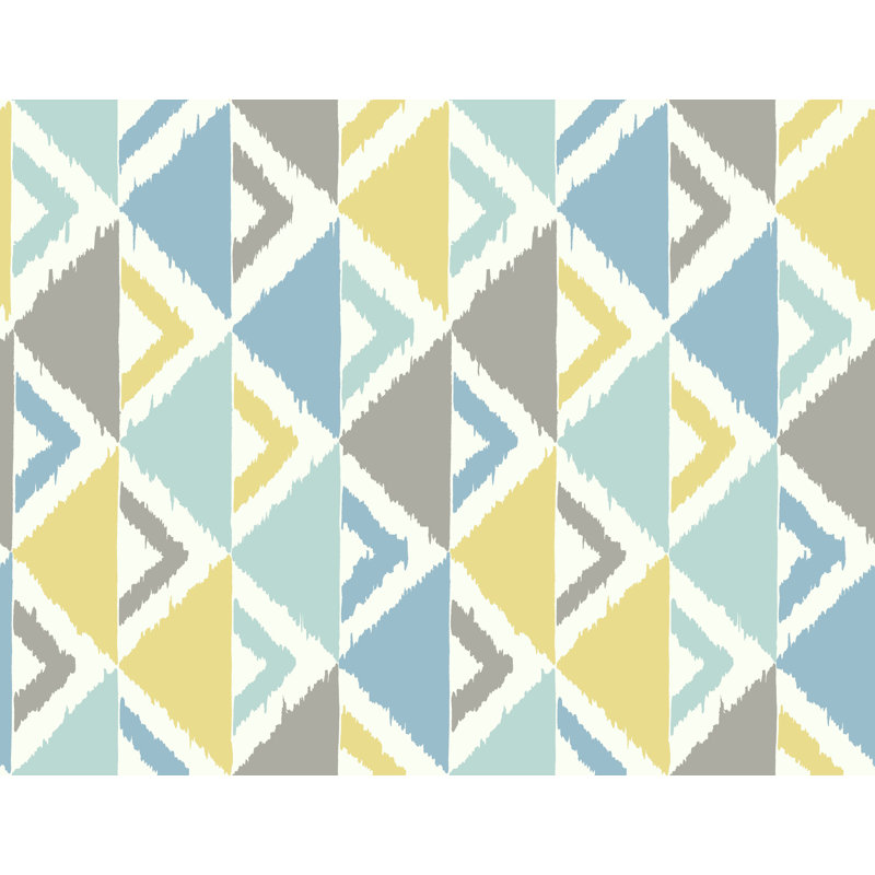 Rouleau de papier peint 324 pi x 27 po dino peak Ilkest, Bleu / Gris / Jaune