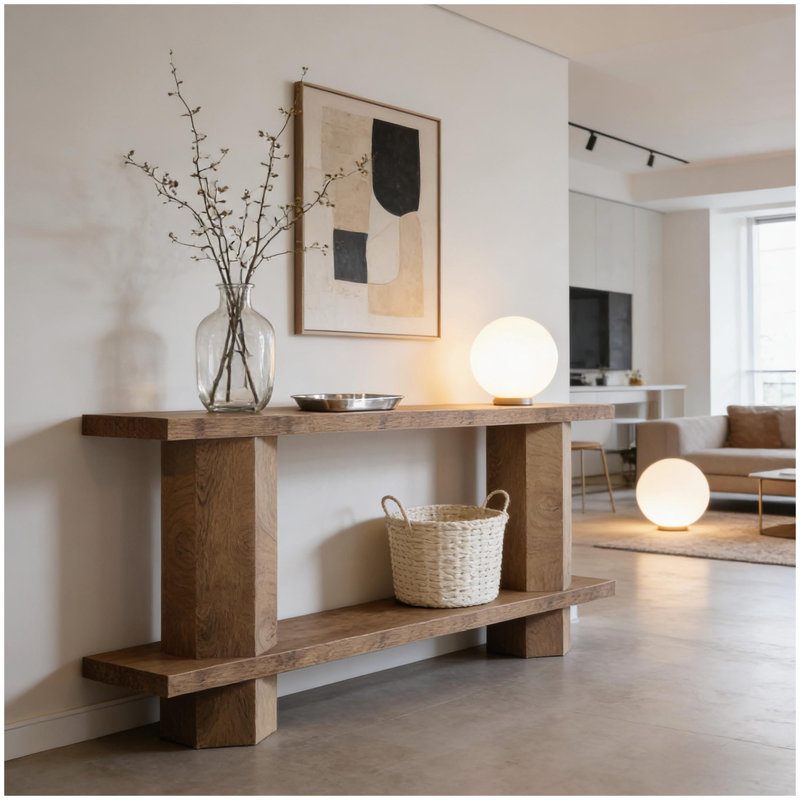 Table de chevet à 2 niveaux, table de canapé, console, table de couloir