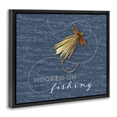 Hooked On Fishing Floater Canvas Wall Art, design by Holly Thomas Stein