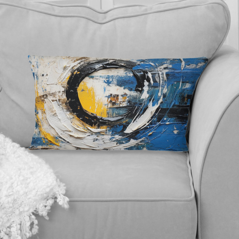 Coussin Cubist Fusion bleu et blanc