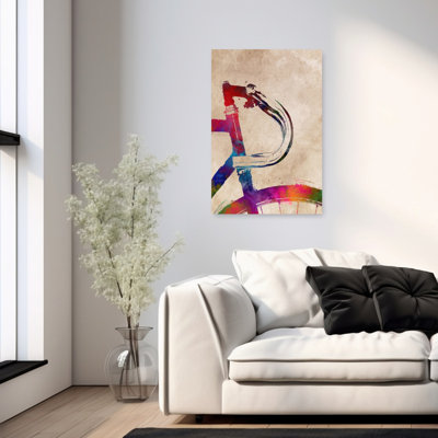 Vibrant, aquarelle, bicyclette, art mural contemporain