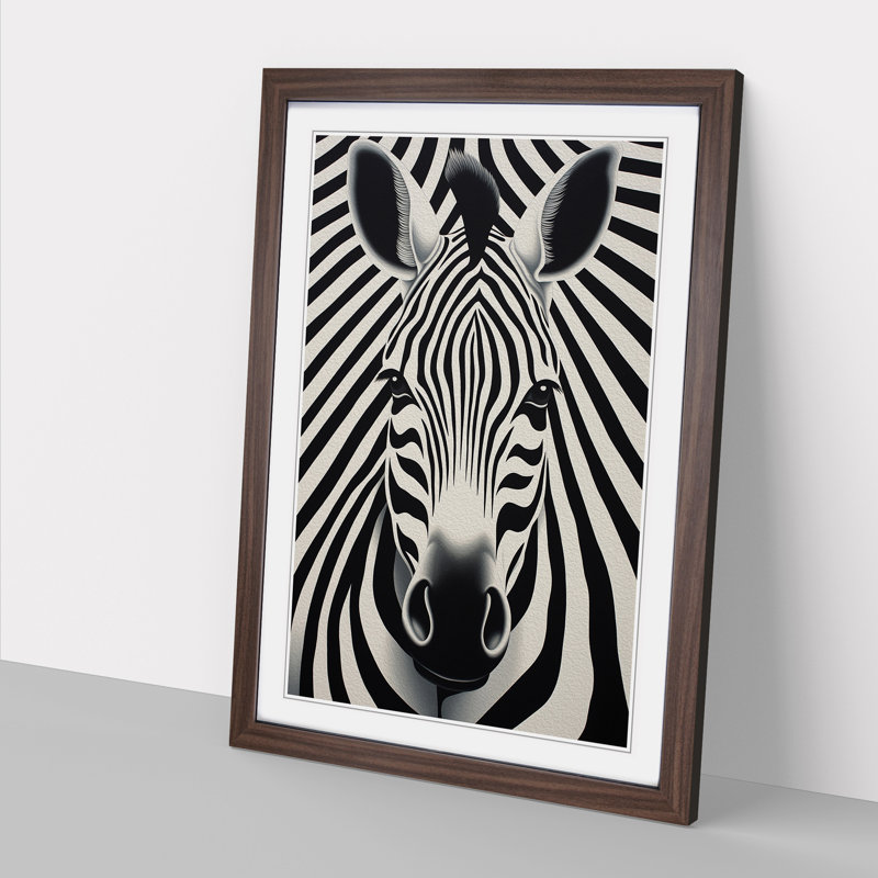 Single Picture Frame Print on Wood, 46cm H x 34cm W, Walnut Framed