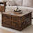 Coffee Table with Storage, Farmhouse Square Storage Coffee Table with Hinged Lift Top, Square Wood Center Table, Cocktail Table with Large Hidden Storage Compartment for Living Room-2101435721