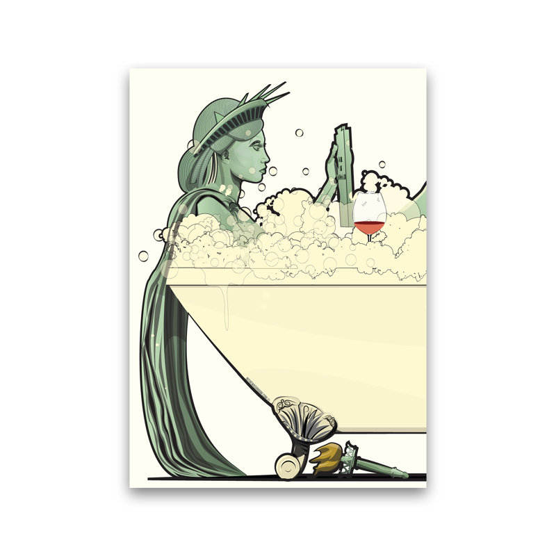 Statue Of Liberty Bath - Print, No Framed, 30cm H x 21cm W x 1cm D