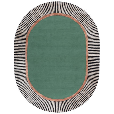 Bolich Hand Tufted Wool/Viscose/Cotton Rug in Black/Green
