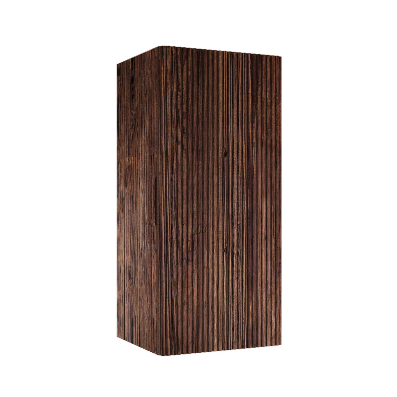 Armoire de salle de bain rétro en noyer de 14 po avec porte et tablette, côté meuble-lavabo moderne, fixation murale, texture,