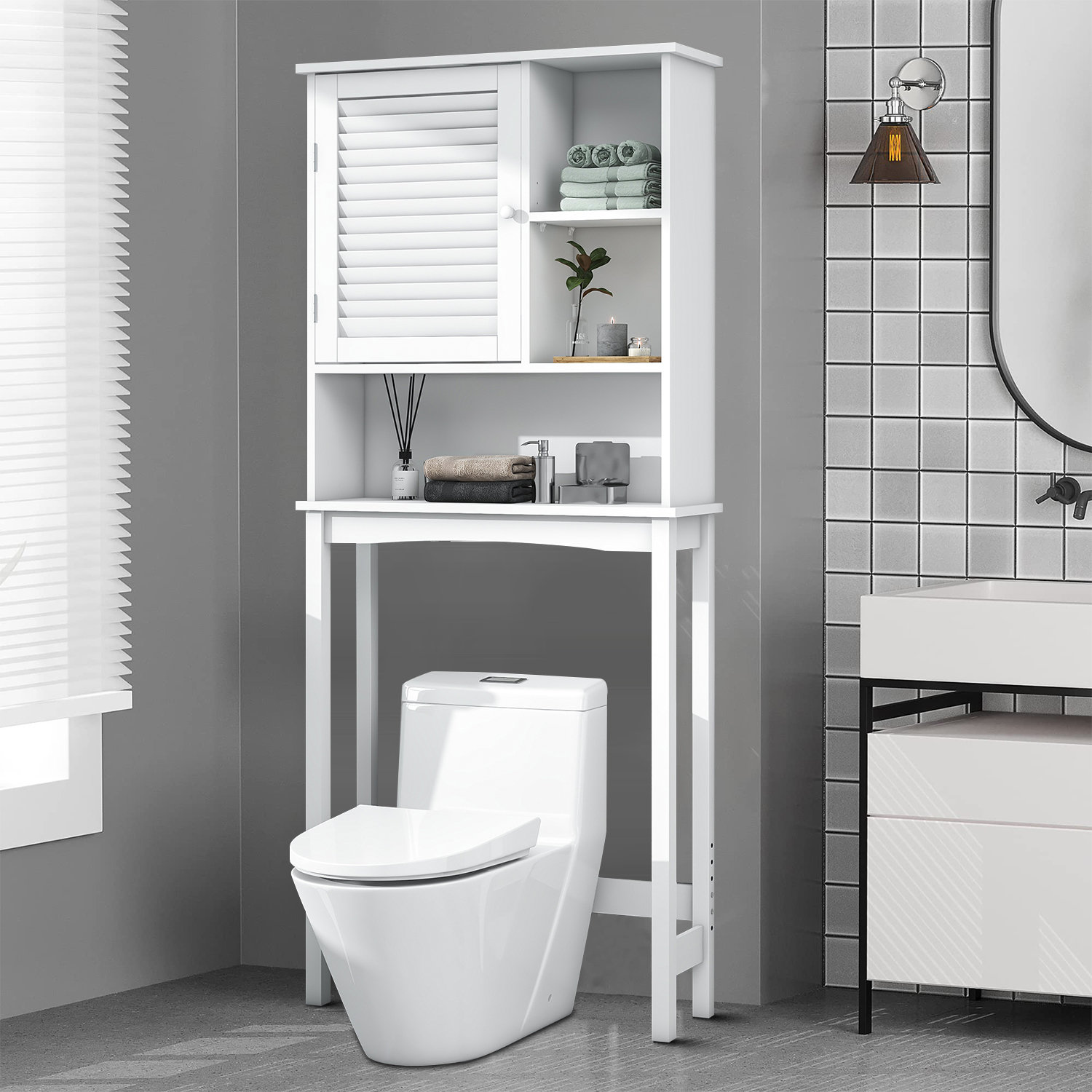 Dovecove Anella Freestanding Over The Toilet Storage | Wayfair