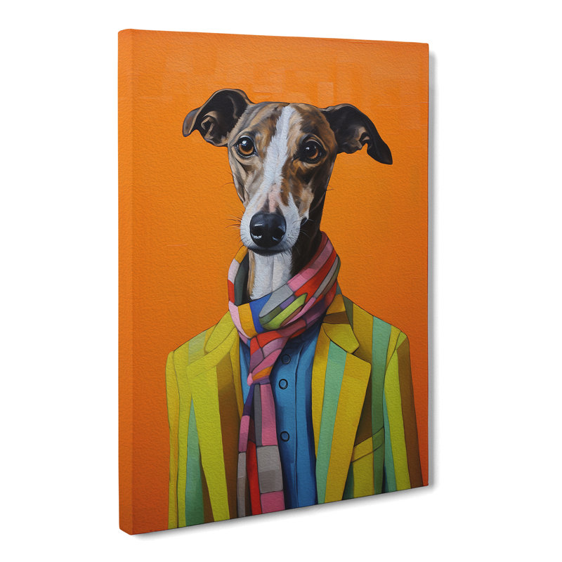 Whippet Contemporary - Print, 60cm H x 40cm W x 3cm D