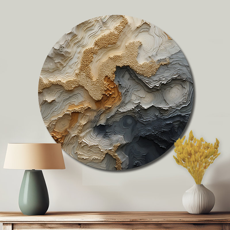 Petworth - Art abstrait rond en métal, H 36 po x l 36 po