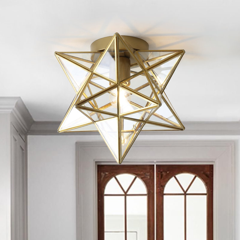 Plafonnier encastré 1 lumière 12 po Joanie, Or