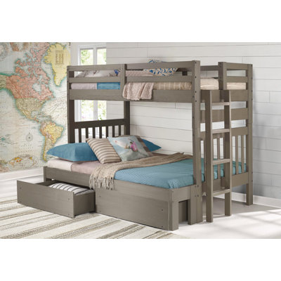 Ahmia Kids Twin Over Full Bunk Bed with Drawers