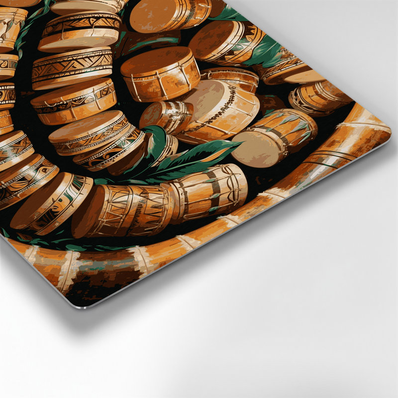 Hawaiian Hawaiian Drums, art mural en métal brun, H 12 po x l 18 po