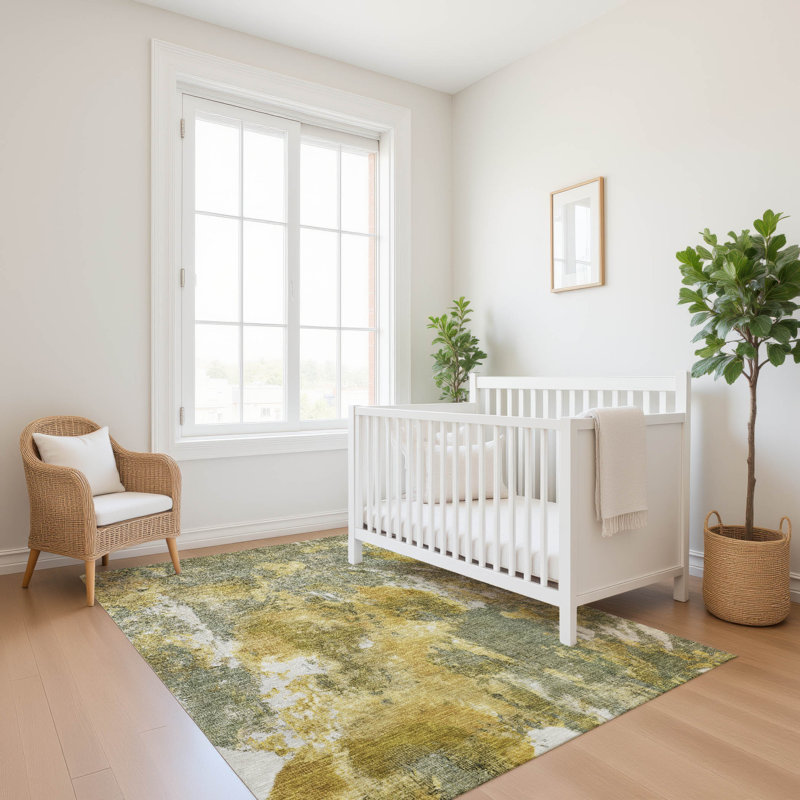 Premium Machine Washable Lubbers AMF1756 Modern Rug, Rectangle 3' x 5'