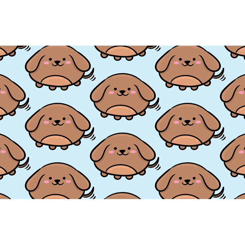 Murale pelez et collez de qualité supérieure - Motif de chiot mignon, L 96 po x l 120 po