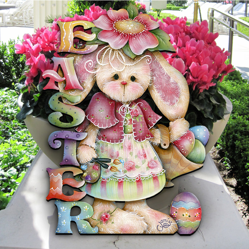 The Easter Bunny Wooden Door Hanger